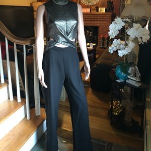 Jumpsuit silver and black brand new